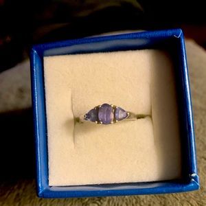 Genuine tanzanite sterling silver ring